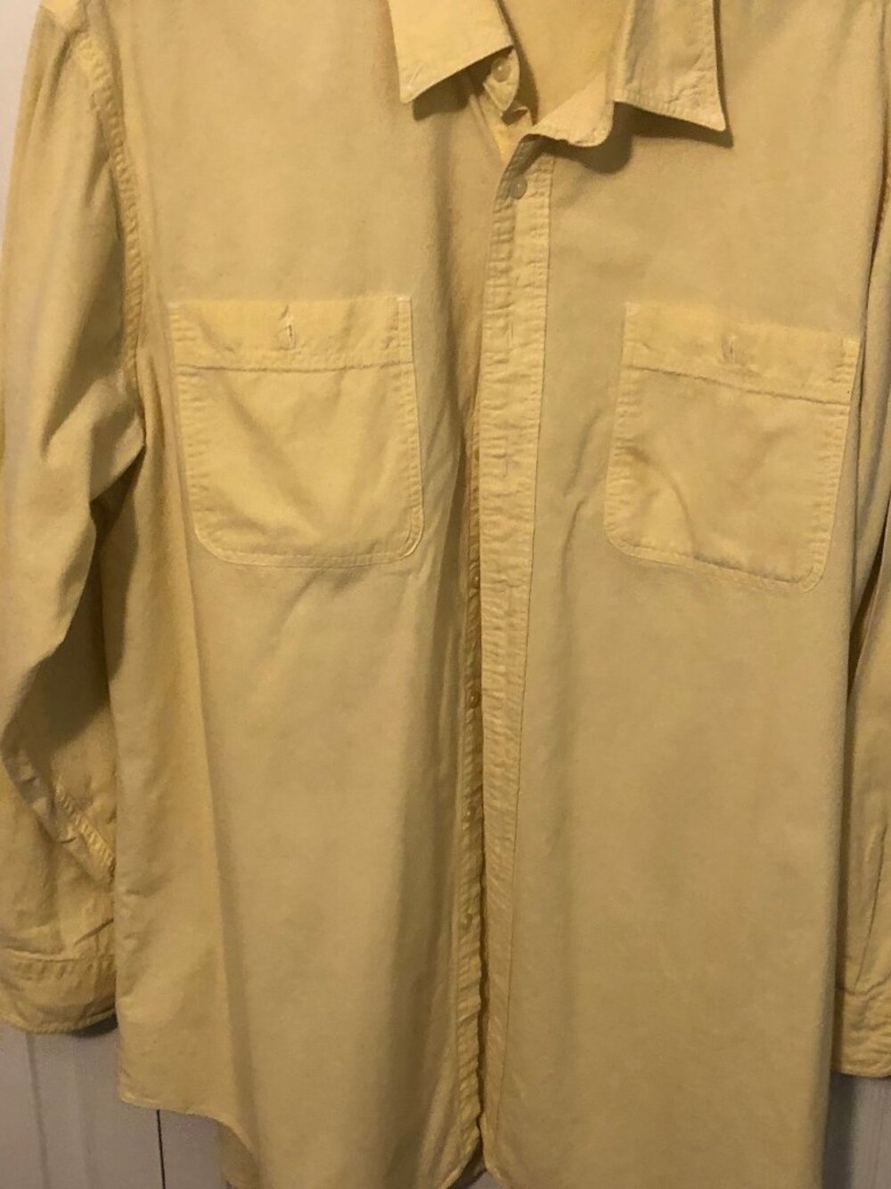 Mens XL Tall yellow button down shirt.
